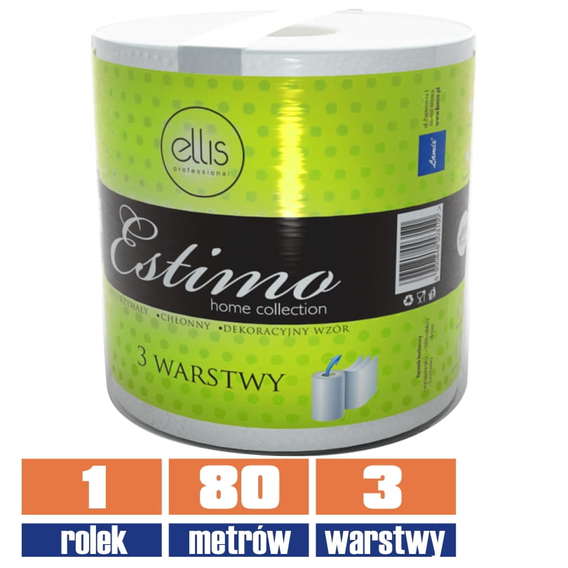 3100 LAMIX ESTIMO ręcznik papierowy 3 warstwowy 80m / 400 listków